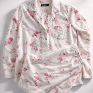 Ralph Lauren Floral Fleece Pajama Set